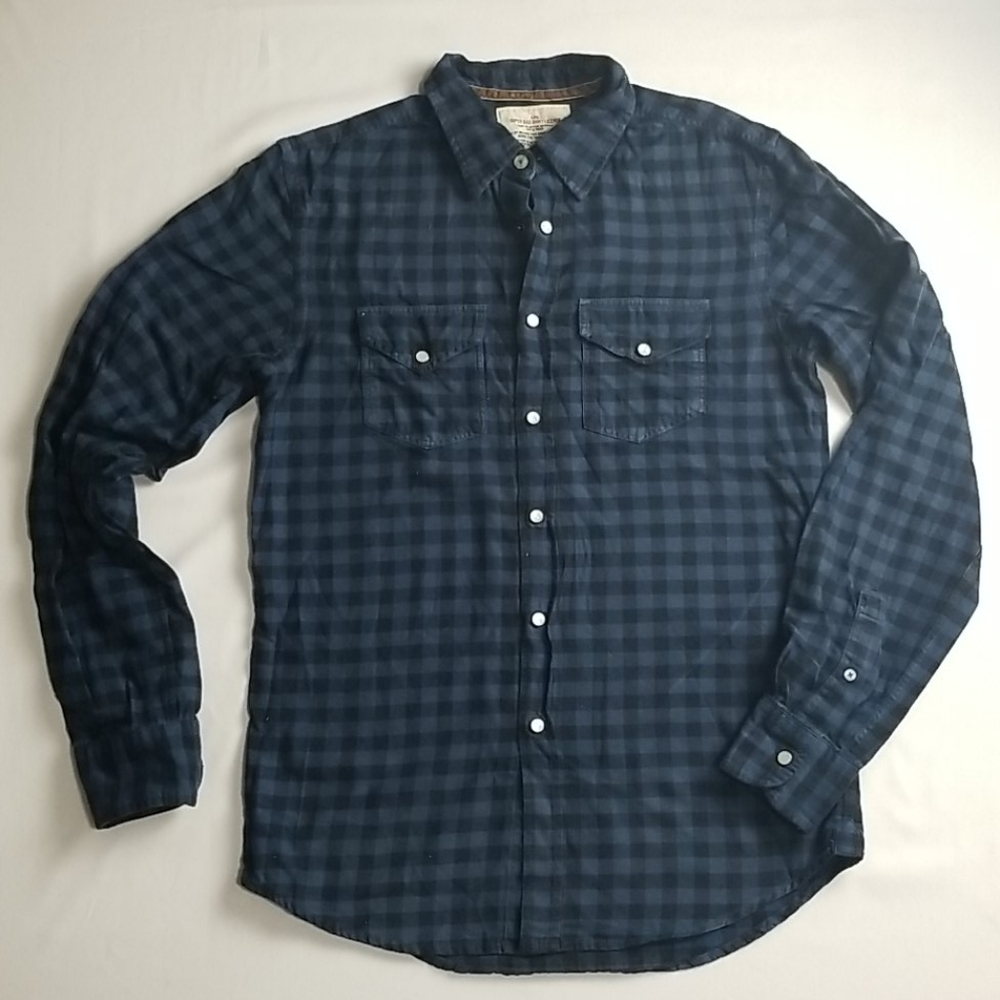 Flannel shirt "Blue/ Black" w/snap